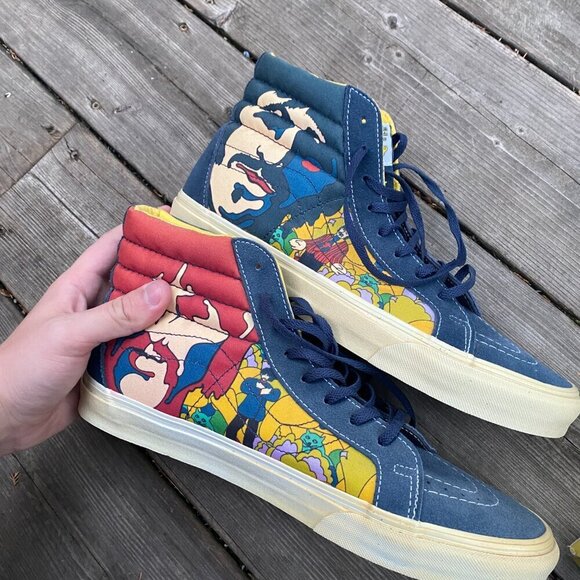 RARE The Beatles X Vans Sk8 High Yellow Submarine With Box Size 11 - Picture 15 of 16